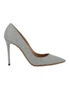 CASADEI SILVER GLITTER PUMPS,11162577