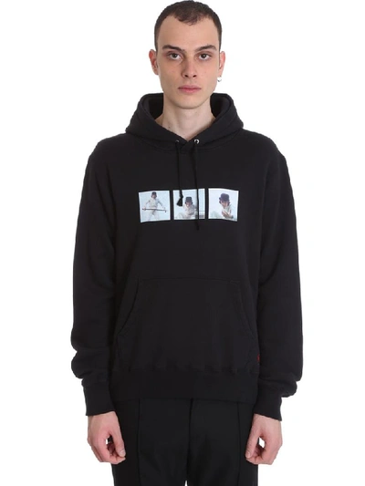Undercover Printed Cotton Jersey Sweatshirt Hoodie In Black