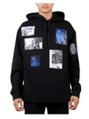 RAF SIMONS BLACK BLUE VELVET HOODIE,11162379