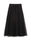 RED VALENTINO PLEATED TULLE POINT DESPRIT SKIRT,11161975