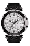Tissot T-sport Chronograph Webbed Strap Watch, 48mm In Black
