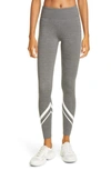 Tory Sport Melange Side-pocket Chevron Leggings In Dark Gray Heather