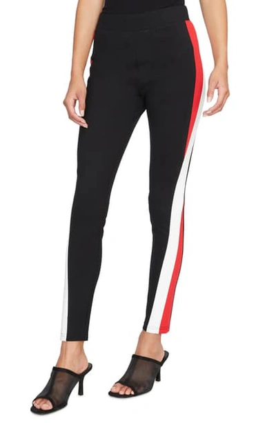 Sanctuary Colorblocked Leggings In Black Cloud Party Red