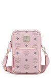 Mcm Mini Visetos Original Coated Canvas Crossbody Bag In Powder Pink