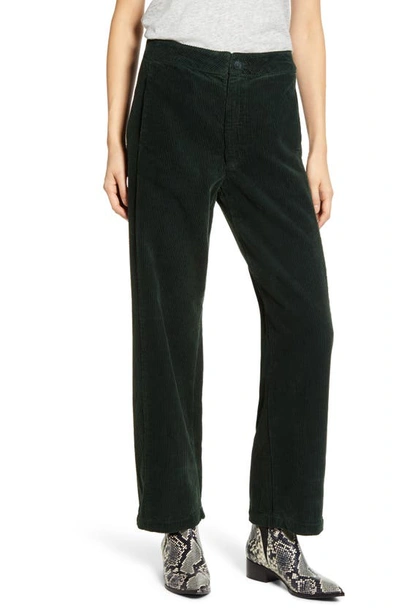 Ag The Tomas High Waist Wide Leg Corduroy Trousers In Pine Needle