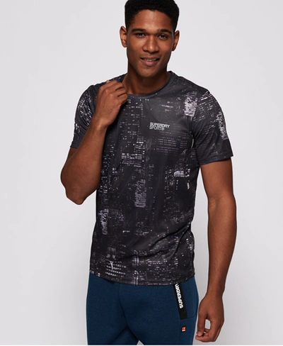 Superdry Sport Tech All Over Print T-shirt In Black