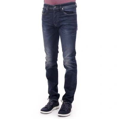 Diesel Men's D Bazer Straight-leg Whiskered Jeans In Blue