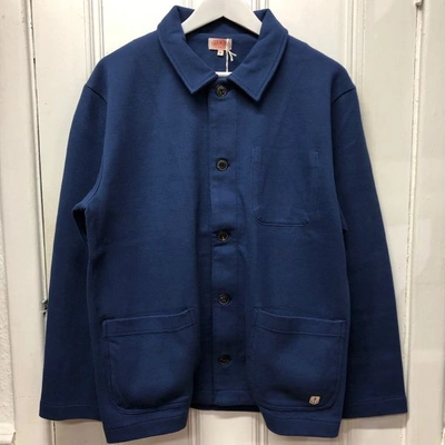 Armor-lux Cotton Fleece Chore Jacket - Ink Blue