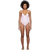 SOLID & STRIPED PINK & WHITE TIE-DYE 'THE OLYMPIA' ONE-PIECE SWIMSUIT