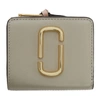 MARC JACOBS MARC JACOBS TAUPE AND PINK MINI SNAPSHOT COMPACT WALLET