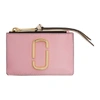 MARC JACOBS MARC JACOBS PINK AND RED TOP ZIP MULTI CARD HOLDER
