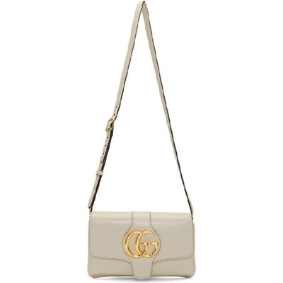 Gucci Arli Small Leather Shoulder Bag In White Leather