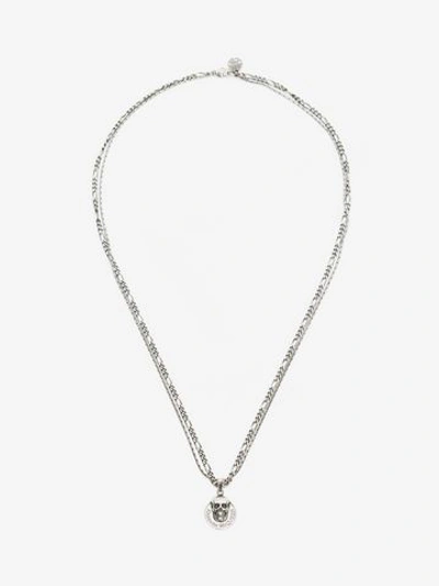 Alexander Mcqueen Skull Coin Pendant In Silver