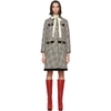 GUCCI GUCCI BLACK AND OFF-WHITE WOOL HOUNDSTOOTH COAT