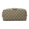 GUCCI GUCCI BEIGE AND BROWN MEDIUM GG OPHIDIA COSMETIC CASE