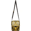 VERSACE VERSACE BLACK AND GOLD BAROCCO CROSSBODY BAG