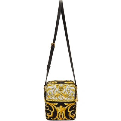 Versace Barocco-print Canvas Cross-body Bag In Black