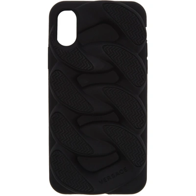 Versace Chain Reaction Iphone X Phone Cover In Black