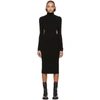 YANG LI YANG LI BLACK WOOL DESTROYED DRESS