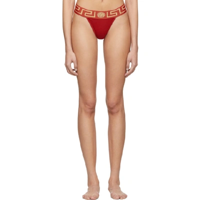 Versace Underwear Red Medusa Thong In A1205 Red