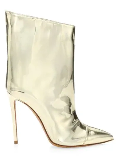 Alexandre Vauthier Alex Mirror Metallic Ankle Boots In Platinum