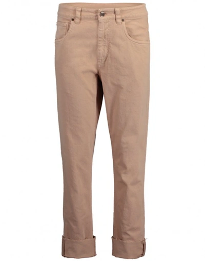 Brunello Cucinelli Cuffed Garment Dyed Jean In Ash-rose