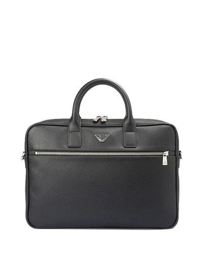 Emporio Armani Briefcase In Synthetic Leather In Black