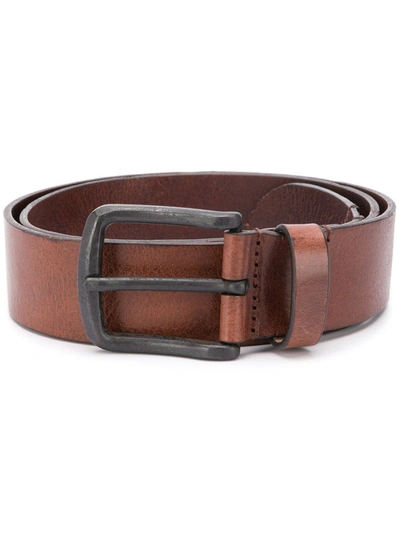 Diesel Treated Leather Belt In Brown