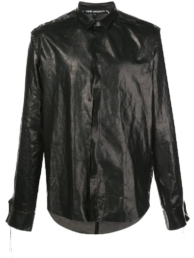 Cedric Jacquemyn Pelsh Leather Jacket In Black