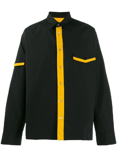 Marni Contrast Trim Shirt In Black