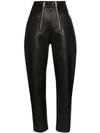 Stella Mccartney Leather-effect High-waisted Trousers In Black