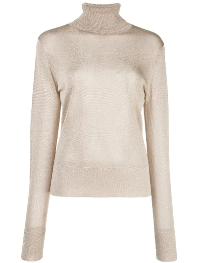 Altuzarra Turtleneck Shiny Jumper In Grey