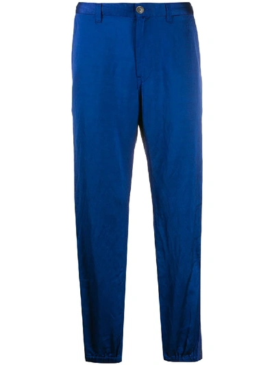 Gucci Cropped Embroidered Trousers In Blue