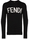 FENDI INTARSIA KNIT LOGO JUMPER