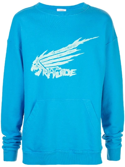 Rhude Dragon Print Relaxed-fit Sweatshirt In Blue
