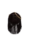 Balmain Suede Leather And Fringes 18 Disco Bag In Black