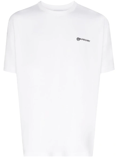 Burberry Justin Logo-print Cotton T-shirt In 白色
