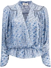 ZADIG & VOLTAIRE STAR PRINT WRAP-FRONT BLOUSE