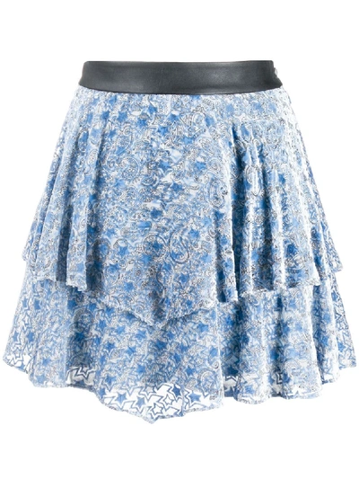 Zadig & Voltaire Paisley Print Tiered Skirt In Blue