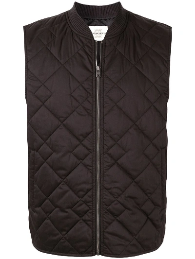 Kent & Curwen Zip-up Padded Gilet In Black