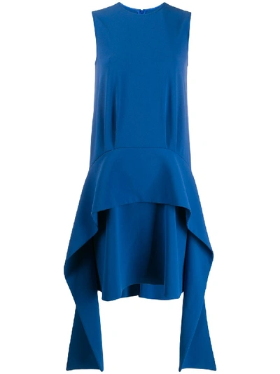 Victoria Victoria Beckham Draped Scarf Dress In Blue