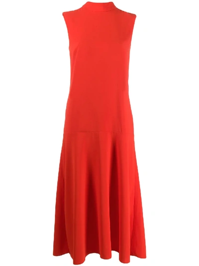 Victoria Victoria Beckham Sleeveless Midi Dress In Red