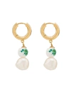 ANNI LU 18K GOLD-PLATED HELOISE FLORAL PEARL DROP EARRINGS