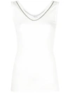 Brunello Cucinelli Crystal-detail Vest Top In White