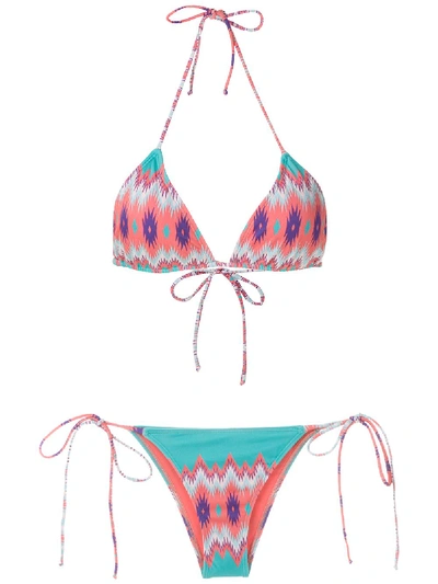 Brigitte Tati E Julia Printed Bikini Set In Multicolour