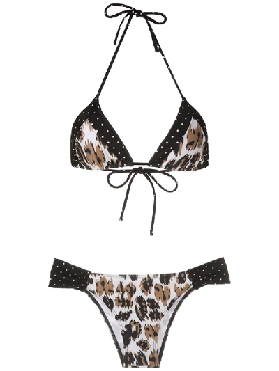 Brigitte Tatiane E Mel Printed Bikini Set In Neutrals