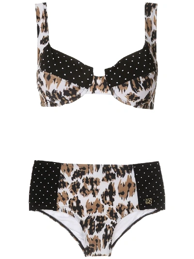 Brigitte Balconette High Waisted Bikini Set In Multicolour