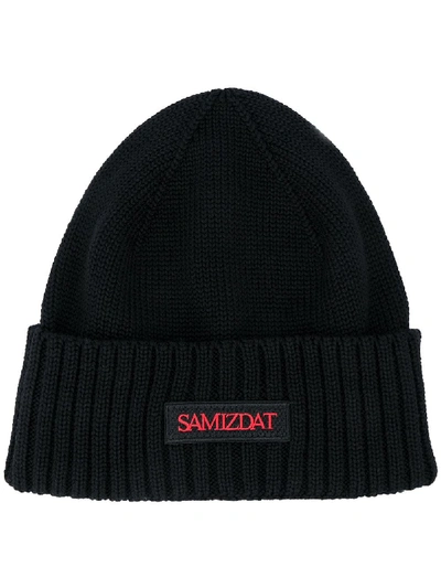 Yang Li Logo Ribbed Knit Hat In Black