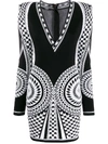 BALMAIN KNITTED GEOMETRIC PATTERN DRESS