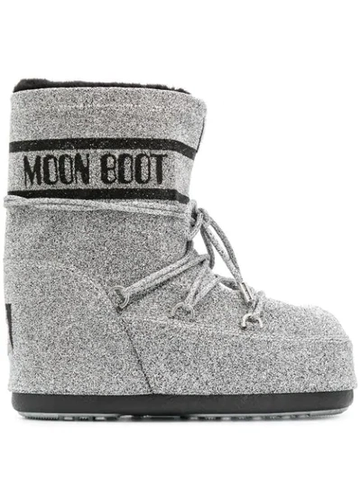 Moon Boot Swarowski Snow Boots In Silver